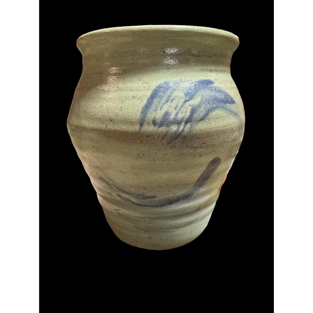 Artist Signed Fired Clay Vase EUC 7 1/8" T 4 1/2" D. Made In Maine, USA HTF